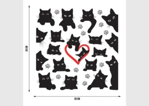 Wall Stickers Cats, 30 x 30 cm, SS 3893 - Obrázek 3