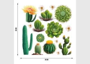 Samolepka na zeď Kaktus | 30 x 30 cm | SS 3895 - Obrázek 3