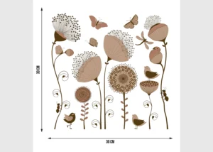 Samolepka na zeď Jednoduché Květiny | 30 x 30 cm | SS 3899 - Obrázek 3