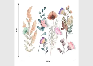 Samolepka na zeď Akvarelove Květiny | 30 x 30 cm | SS 3921 - Obrázek 3