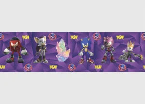Dětská samolepící bordura na zeď Sonic Prime | 5 m x 13.8 cm | WBD 8039