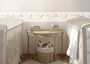 Dětská samolepící bordura na zeď Béžový Akvarelový Měsíc | 5 m x 13.8 cm | WBD 8045 - Obrázek 3