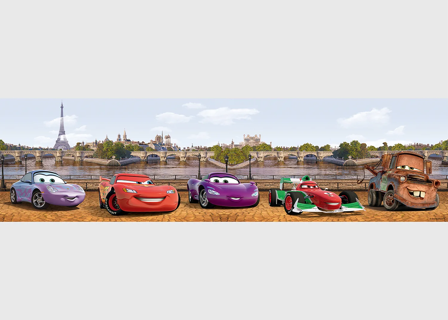 WBD_8071 Dětská samolepící bordura na zeď Disney Auta Londýn | 5 m x 13.8 cm | WBD 8071 - Obrázek 1