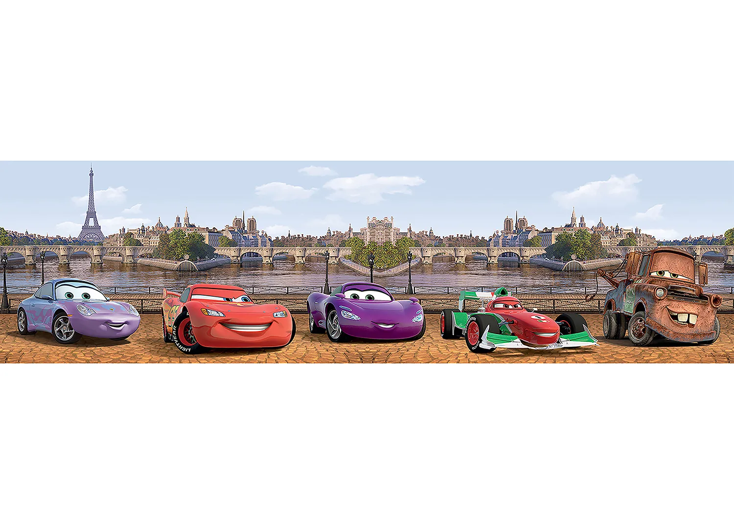 WBD_8081 Dětská samolepící bordura na zeď Disney Auta Londýn | 5 m x 9.7 cm | WBD 8081 - Obrázek 1