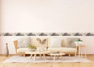 Samolepící bordura na zeď Abstraktní Listy | 5 m x 13.8 cm | WB 8427 - Obrázek 4