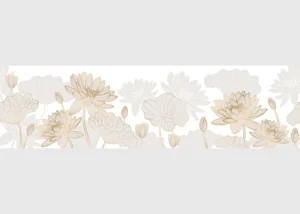 Samolepící bordura na zeď Zlaté Chryzantémy | 5 m x 13.8 cm | WB 8437