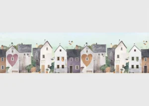 Wall Border Lovely Neighborhood | 5 m x 13.8 cm | WBD 8495