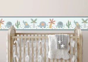 Wall Border Blue Elephants | 5 m x 13.8 cm | WBD 8505 - Obrázek 2