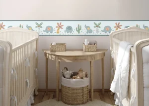 Wall Border Blue Elephants | 5 m x 13.8 cm | WBD 8505 - Obrázek 4