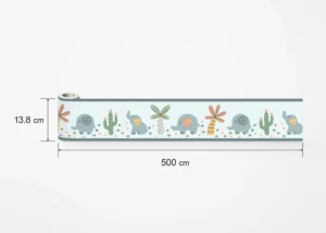 Wall Border Blue Elephants | 5 m x 13.8 cm | WBD 8505 - Obrázek 8