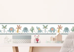 Wall Border White Elephants | 5 m x 13.8 cm | WBD 8507 - Image 5