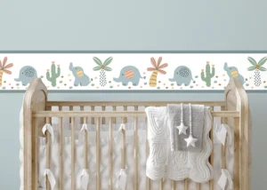 Wall Border White Elephants | 5 m x 13.8 cm | WBD 8507 - Image 2