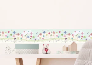 Dětská samolepící bordura na zeď Letní Květinová Kresba | 5 m x 13.8 cm | WBD 8509 - Obrázek 4