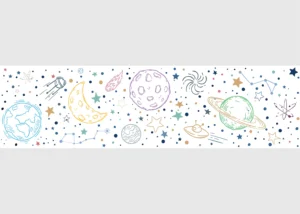Wall Border White Drawn Space | 5 m x 13.8 cm | WBD 8531