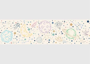 Wall Border Beige Drawn Space | 5 m x 13.8 cm | WBD 8533