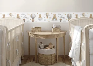 Dětská samolepící bordura na zeď Roztomilý Medvídek na Obloze na Bílé | 5 m x 13.8 cm | WBD 8539 - Obrázek 6