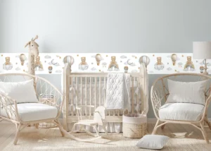 Dětská samolepící bordura na zeď Roztomilý Medvídek na Obloze na Bílé | 5 m x 13.8 cm | WBD 8539 - Obrázek 2