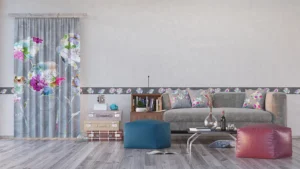 Wall Border Dark Flower Applique | 5 m x 13 .8 cm | WB 8246 - Obrázek 2