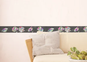 Wall Border Dark Flower Applique | 5 m x 13 .8 cm | WB 8246 - Obrázek 3
