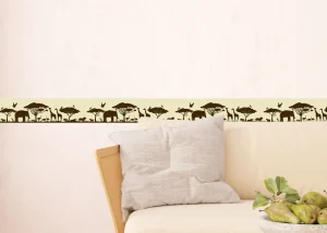 Wall Border Sepia Safari Silhouette | 5 m x 13.8 cm | WB 8265 - Image 3