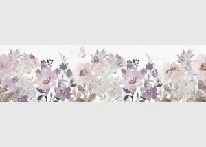 Wall Border Purple Watercolor Blossom | 5 m x 13.8 cm | WB 8481
