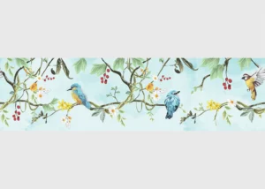 Wall Border Blue Spring Birds | 5 m x 13.8 cm | WB 8497