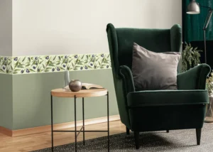 Wall Border Olive Branch on Mentol Green | 5 m x 13.8 cm | WB 8517 - Obrázek 2