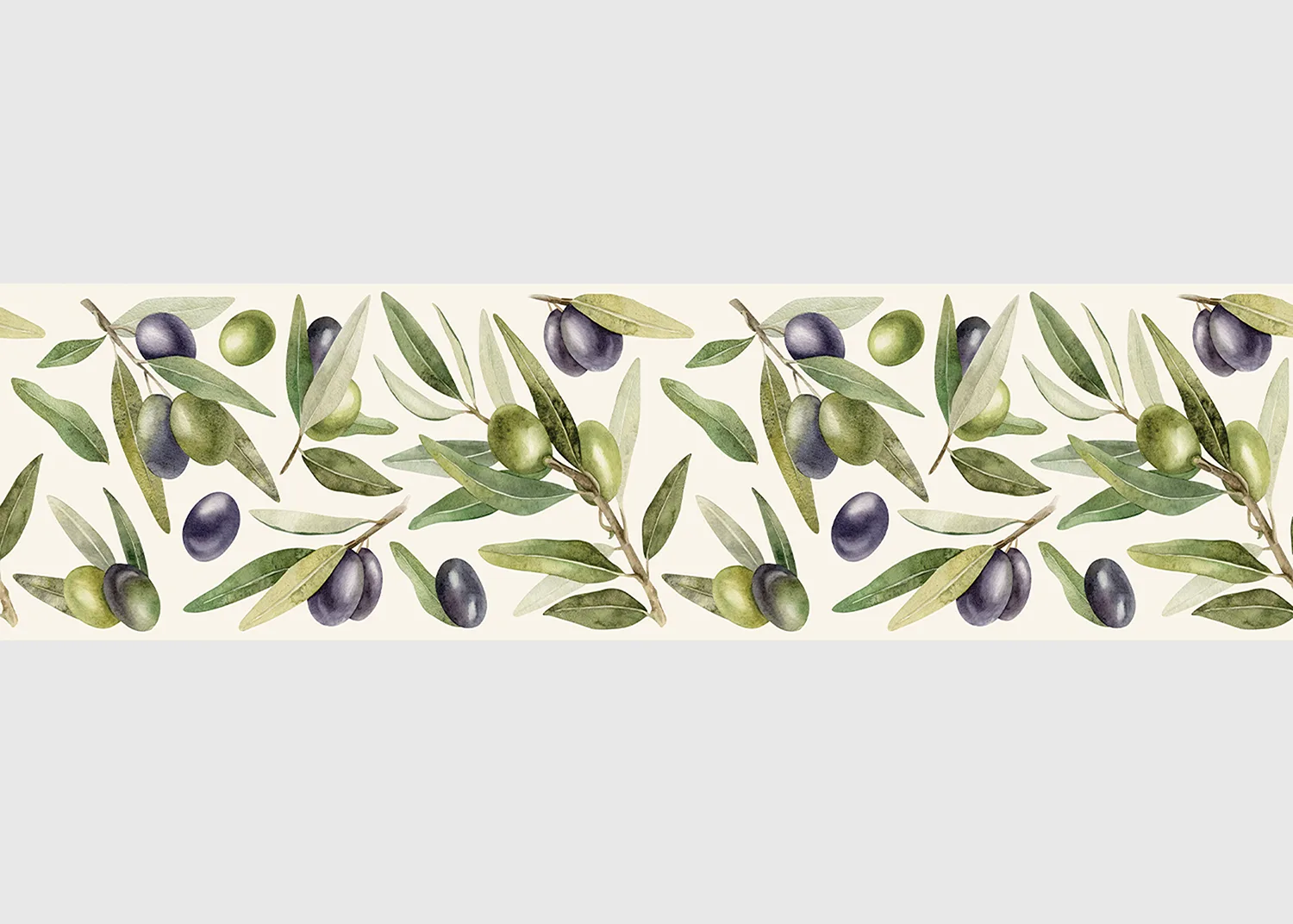 WB_8519-1.webp Samolepící bordura na zeď Olivová Ratolest Na Bílé | 5 m x 13.8 cm | WB 8519 - Obrázek 1