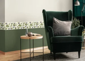 Samolepící bordura na zeď Olivová Ratolest Na Bílé | 5 m x 13.8 cm | WB 8519 - Obrázek 2