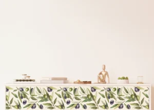 Samolepící bordura na zeď Olivová Ratolest Na Bílé | 5 m x 13.8 cm | WB 8519 - Obrázek 4