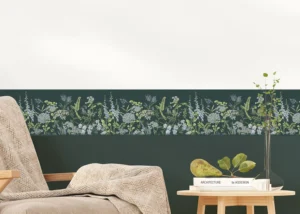 Wall Border Vetch Flowers on Brunswick Green | 5 m x 13.8 cm | WB 8523 - Image 3