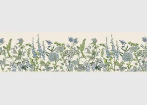 Wall Border Vetch Flowers on Beige | 5 m x 13.8 cm | WB 8529